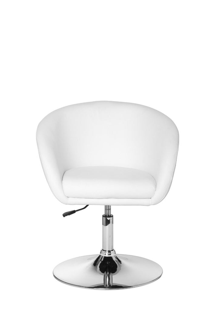 Loungesessel LIFT_ Retro-Design_ verstellbare Sitzhöhe_ Trompetenfuß_ in Schwarz oder Weiß - KADIMA DESIGN_Farbe_ Weiß_ Größe_ 62x55x84 cm_
