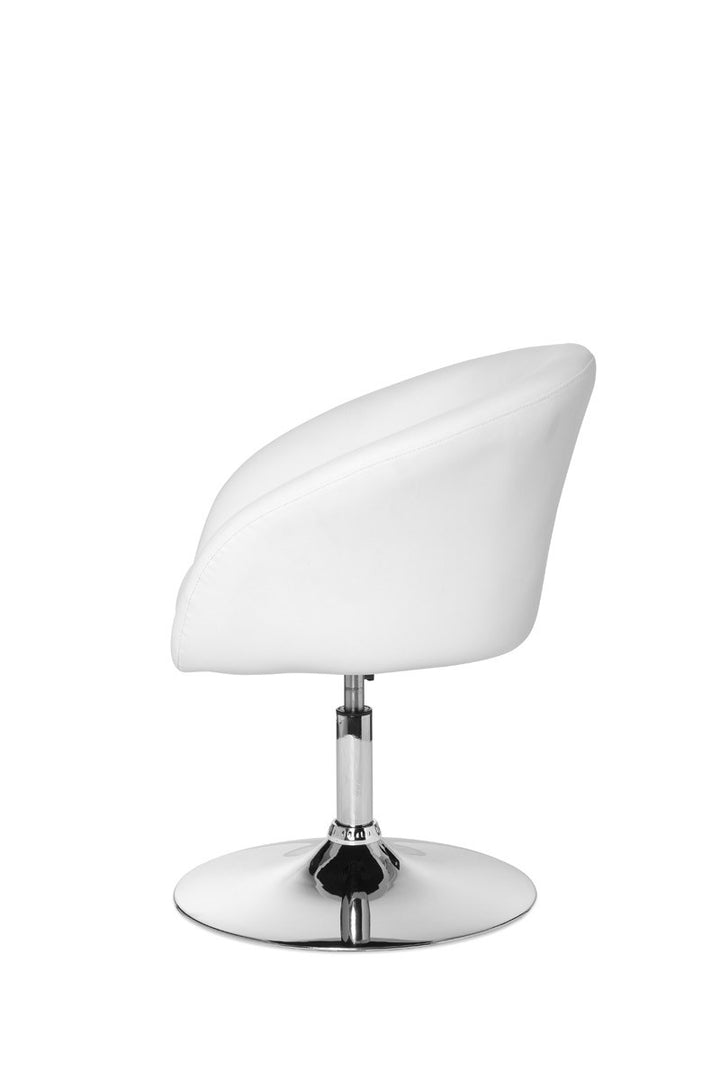 Loungesessel LIFT_ Retro-Design_ verstellbare Sitzhöhe_ Trompetenfuß_ in Schwarz oder Weiß - KADIMA DESIGN_Farbe_ Weiß_ Größe_ 62x55x84 cm_