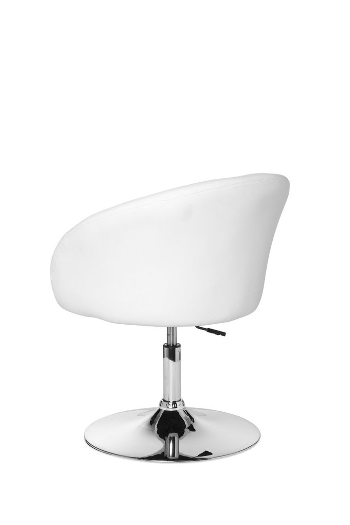 Loungesessel LIFT_ Retro-Design_ verstellbare Sitzhöhe_ Trompetenfuß_ in Schwarz oder Weiß - KADIMA DESIGN_Farbe_ Weiß_ Größe_ 62x55x84 cm_
