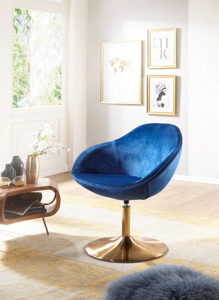 KADIMA DESIGN Loungesessel - Bequemer und stilvoller Sessel mit Drehfunktion und extra weicher Polsterung für pure Entspannung_Blau_#sku_BARWL5.920#