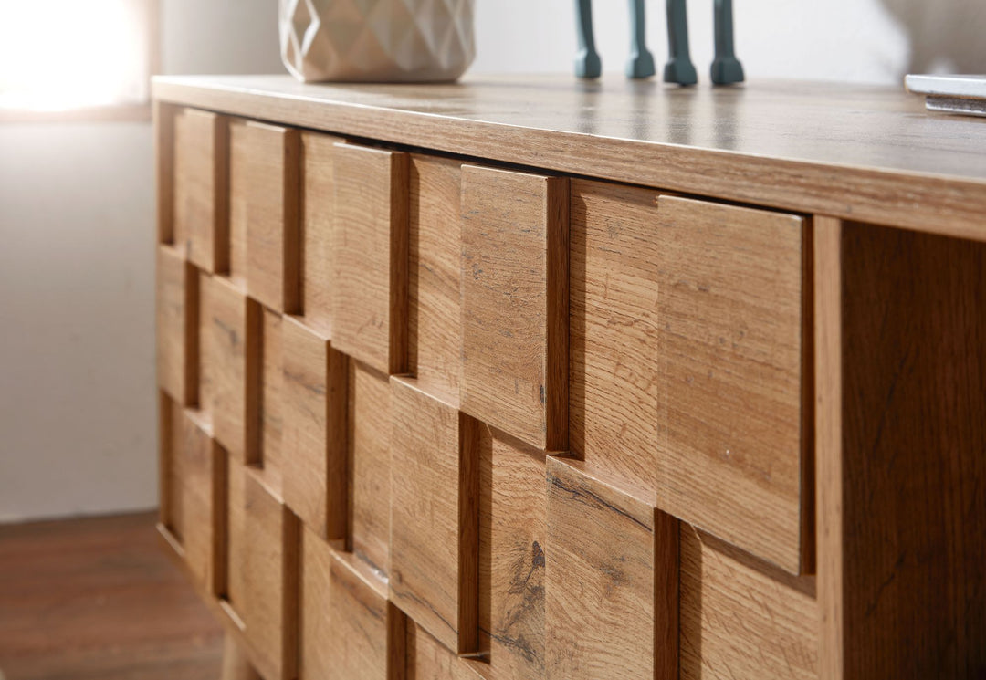 Eichen-Dekor Lowboard_ TV-Unterschrank_ Aufbewahrung_ bis 70-Zoll TV - KADIMA DESIGN_Größe_ 160x40x51 cm_