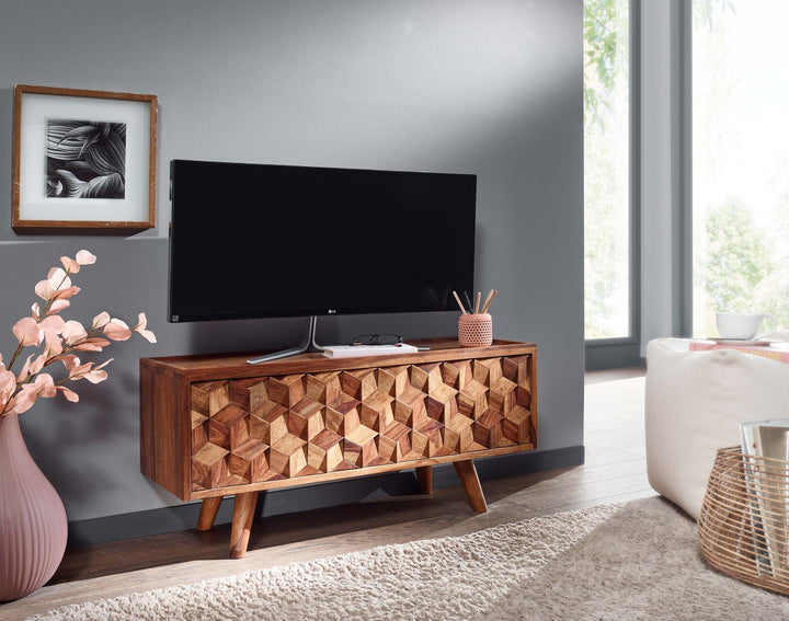 TV-Kommode &amp;quot;Oasis&amp;quot;_ Sheesham-Massivholz_ bis 50-Zoll_ Kabeldurchlass_ Langlebig - KADIMA DESIGN_Größe_ 92x35x44 cm_