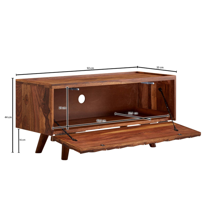TV-Kommode &amp;quot;Oasis&amp;quot;_ Sheesham-Massivholz_ bis 50-Zoll_ Kabeldurchlass_ Langlebig - KADIMA DESIGN_Größe_ 92x35x44 cm_