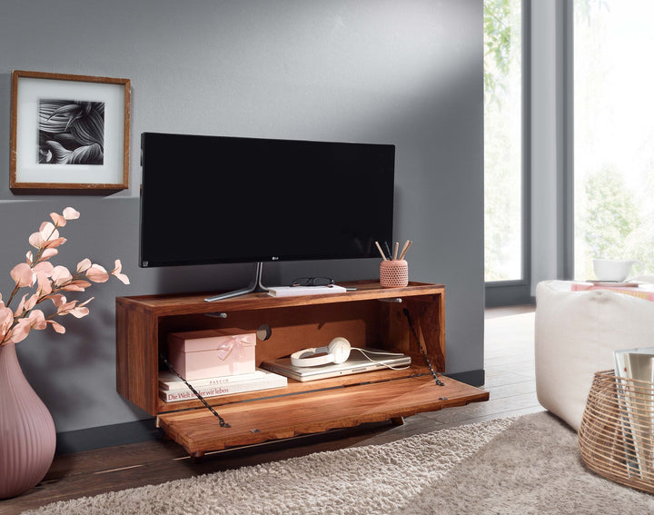 TV-Kommode &amp;quot;Oasis&amp;quot;_ Sheesham-Massivholz_ bis 50-Zoll_ Kabeldurchlass_ Langlebig - KADIMA DESIGN_Größe_ 92x35x44 cm_