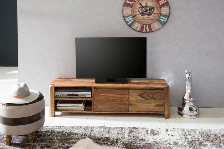 KADIMA DESIGN Lowboard TEKO - Massives holz TV-Board mit viel Stauraum und einzigartiger Maserung_Braun_#sku_BARWL1.743#