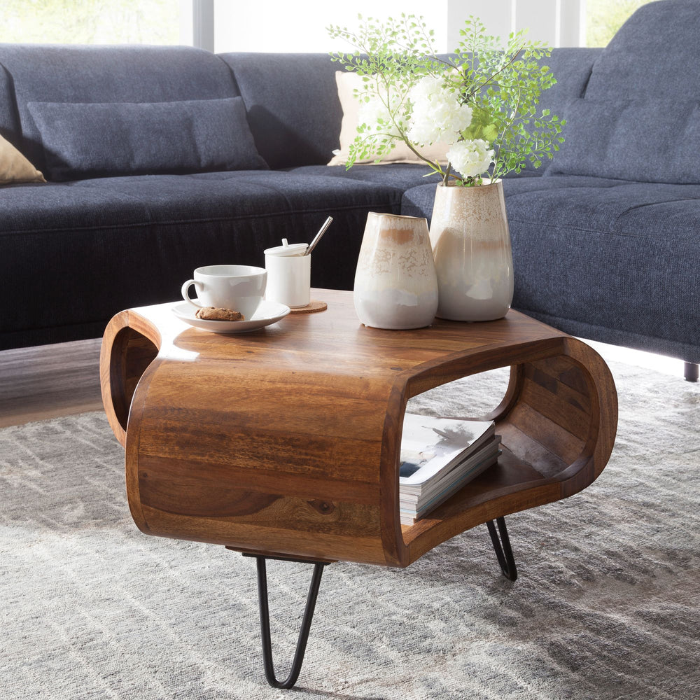 Massiver Couchtisch aus Sheesham Holz_ Landhaus-Stil_ Stauraum_ 55x38x55 cm - KADIMA DESIGN_Größe_ 55x55x38 cm_