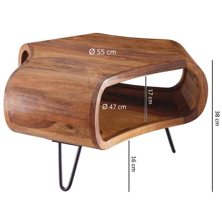 Massiver Couchtisch aus Sheesham Holz_ Landhaus-Stil_ Stauraum_ 55x38x55 cm - KADIMA DESIGN_Größe_ 55x55x38 cm_