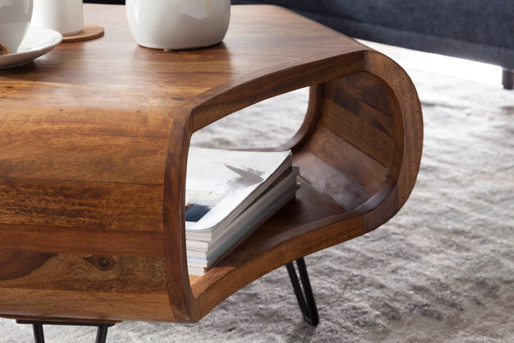 Massiver Couchtisch aus Sheesham Holz_ Landhaus-Stil_ Stauraum_ 55x38x55 cm - KADIMA DESIGN_Größe_ 55x55x38 cm_