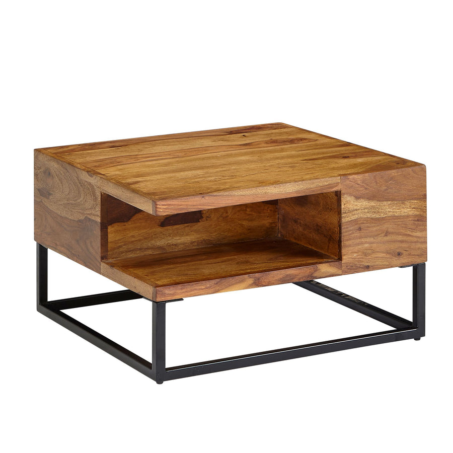 Sofatisch_ Sheeshamholz_ Staufach_ 60x60x34_5 cm_ Industrial-Design - KADIMA DESIGN_Größe_ 60x60x35 cm_