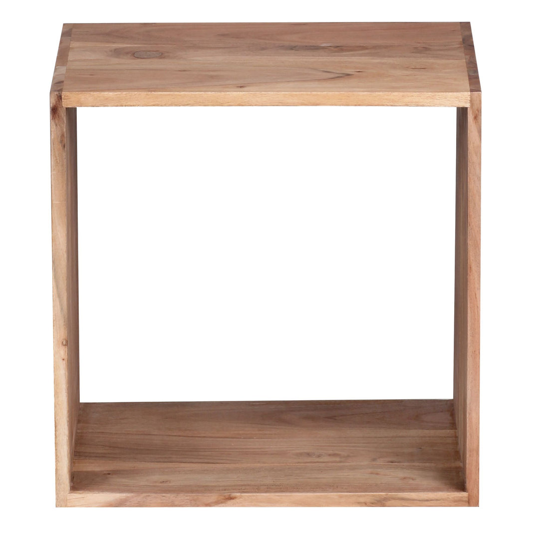 KADIMA DESIGN Cube Regal NAKO - Massivholztisch/Bücherregal mit Cube-Design & großer Ablagefläche für vielseitige Nutzung_Beige_#sku_BARWL1.559#