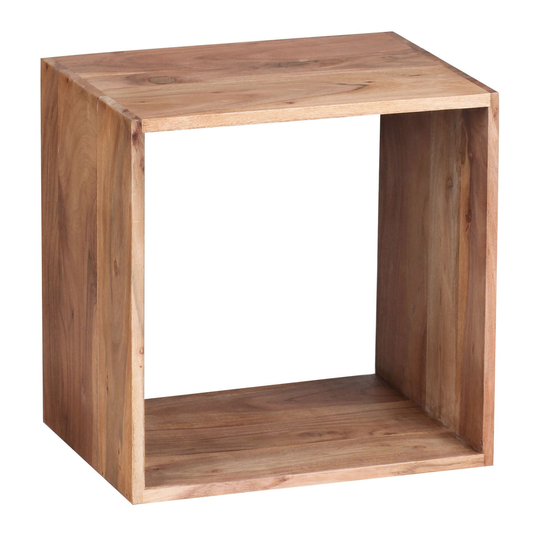 Cube Regal NAKO_ Massivholz_ Beistelltisch/Bücherregal_ vielseitig_ pflegeleicht - KADIMA DESIGN_Farbe_ Beige_ Größe_ 43x33x43 cm_
