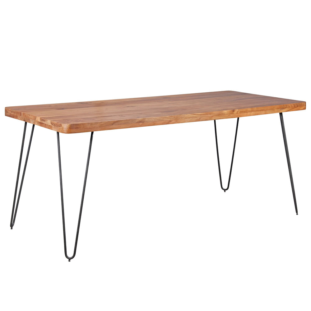 Esstisch BALU Massivholz_ 180x80 cm_ 4 Metallbeine_ handgefertigtes Unikat_ einfacher Aufbau - KADIMA DESIGN_Farbe_ Beige_ Größe_ 180x80x76 cm_