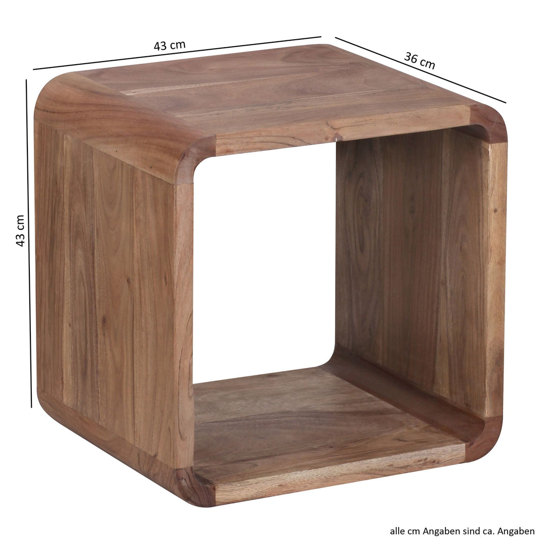 Moderne Akazie Satztische 2er Set_ Massivholz - Vielseitig &amp; Handgefertigt - KADIMA DESIGN_Größe_ 43x36x43 cm_