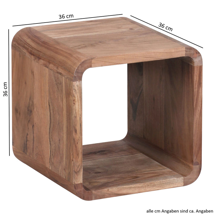 Moderne Akazie Satztische 2er Set_ Massivholz - Vielseitig &amp;amp; Handgefertigt - KADIMA DESIGN_Größe_ 43x36x43 cm_