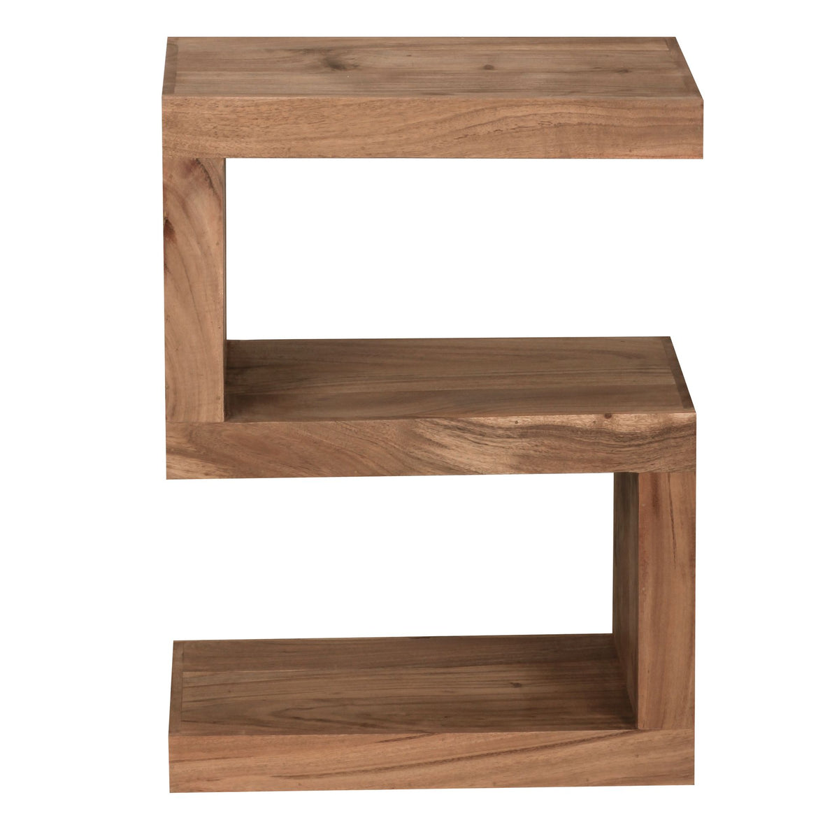Beistelltisch "S" Cube NAKO_ Sheesham-Holz_ S-Form_ 44x30 cm_ 60 cm Höhe_ handgefertigt - KADIMA DESIGN_Farbe_ Beige_ Größe_ 44x30x60 cm_