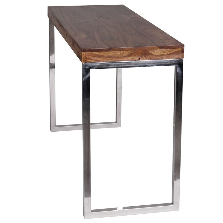 Konsolentisch ISEN_ Flexibel_ 120x76x45 cm_ Massivholz_ Chromgestell_ handgefertigt - KADIMA DESIGN_Farbe_ Braun_ Größe_ 120x45x77 cm_