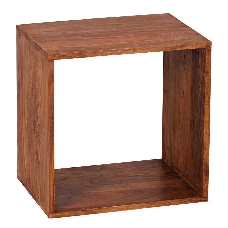 KADIMA DESIGN Cube Regal NAKO - Massivholztisch/Bücherregal mit Cube-Design & großer Ablagefläche für vielseitige Nutzung_Braun_#sku_BARWL1.558#