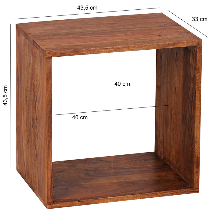 KADIMA DESIGN Cube Regal NAKO - Massivholztisch/Bücherregal mit Cube-Design & großer Ablagefläche für vielseitige Nutzung_Braun_#sku_BARWL1.558#