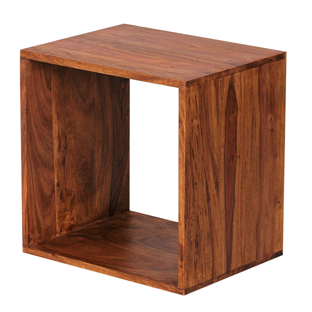 Cube Regal NAKO_ Massivholz_ Beistelltisch/Bücherregal_ vielseitig_ pflegeleicht - KADIMA DESIGN_Farbe_ Braun_ Größe_ 43x33x43 cm_
