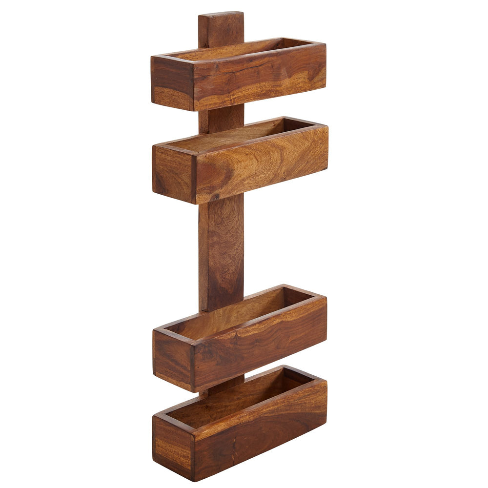 Zeitungsständer NAKO Massivholz_ Klassisch_ stilvoll_ viel Stauraum_ handgefertigt - KADIMA DESIGN_Farbe_ Braun_ Größe_ 30x10x72 cm_