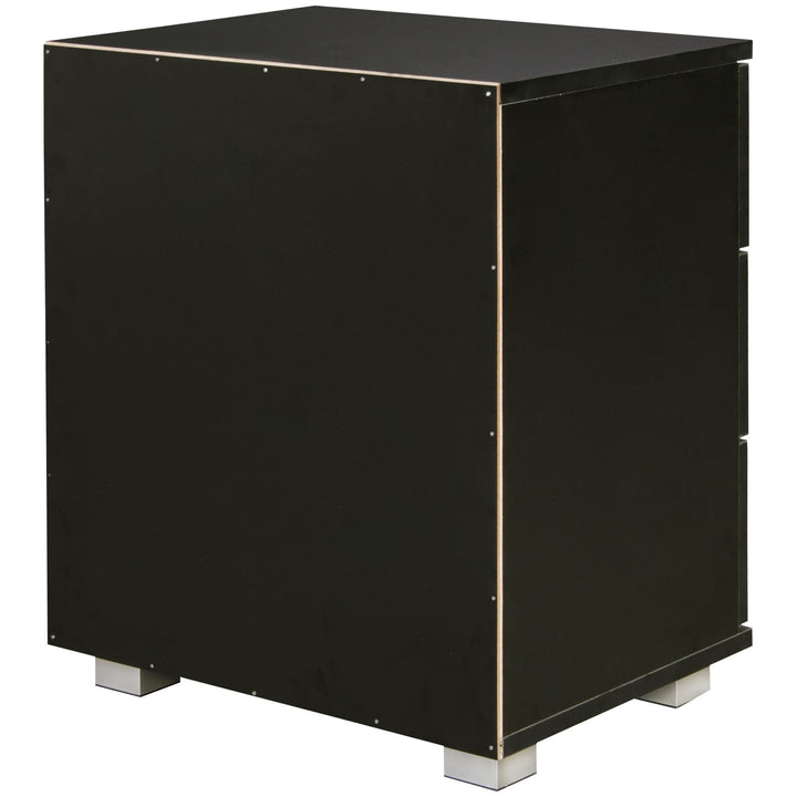 Nachtkonsole ANAPO Holz_ Modern_ 4 Standfüße_ Schwarz/Silber_ melaminharzbeschichtet - KADIMA DESIGN_Farbe_ Schwarz_ Größe_ 45x34x54 cm_
