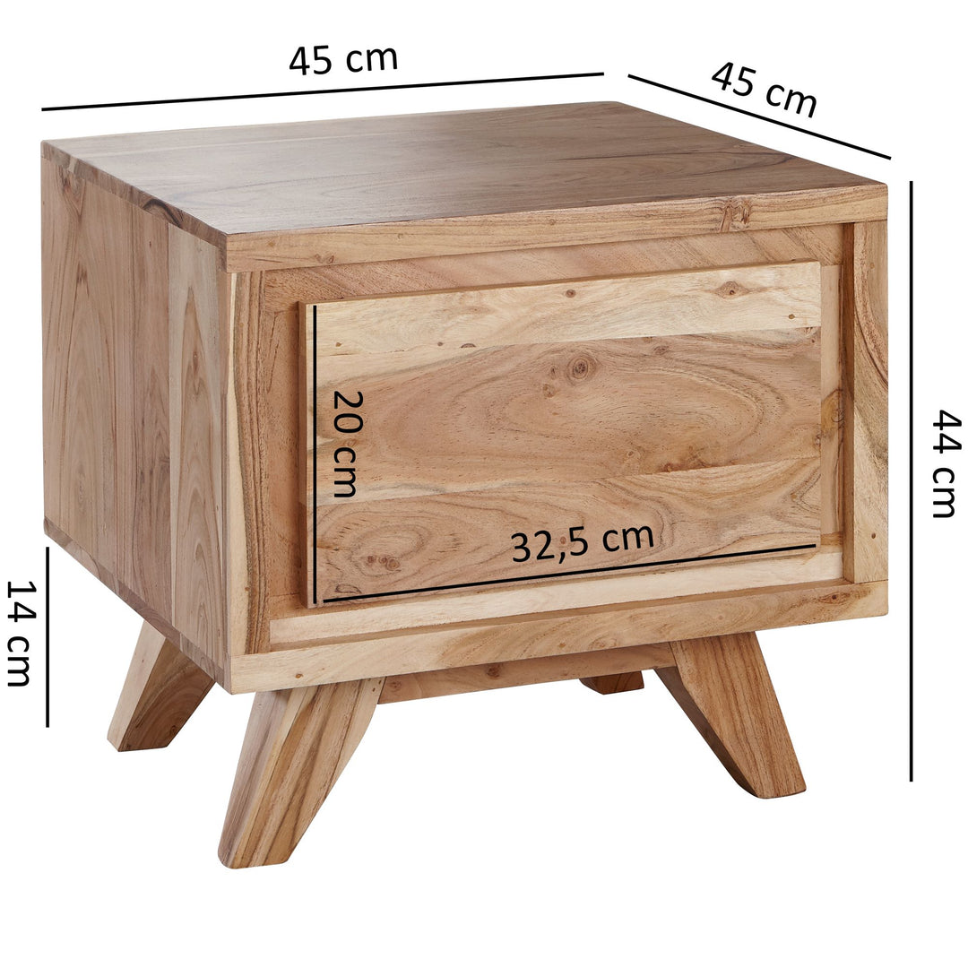 Massiver Nachttisch aus Akazienholz_ Moderner Landhausstil_ Einzigartige Holzmaserung - KADIMA DESIGN_Größe_ 45x45x44 cm_#sku_BARWL5.515#