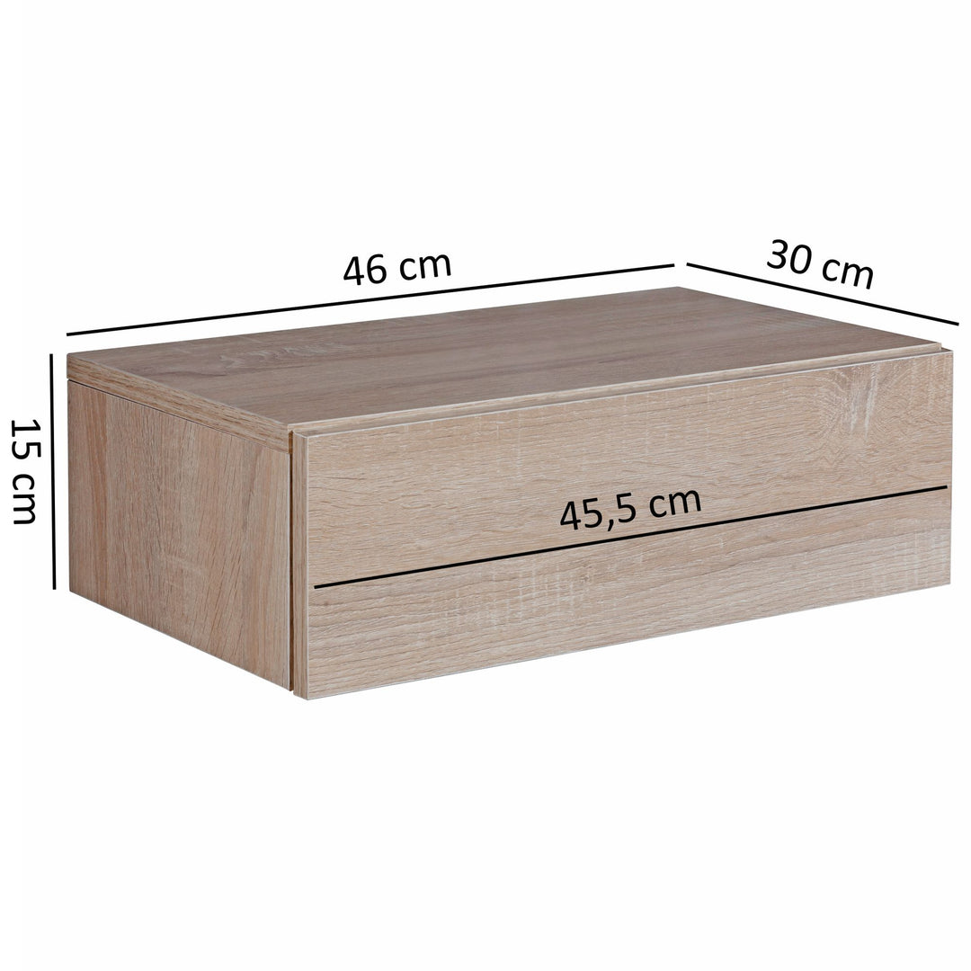 Nachtkonsole MOLISE_ Schlicht_ folierte Spanplatte_ kratz- und wasserabweisend - KADIMA DESIGN_Farbe_ Beige_ Größe_ 46x30x15 cm_