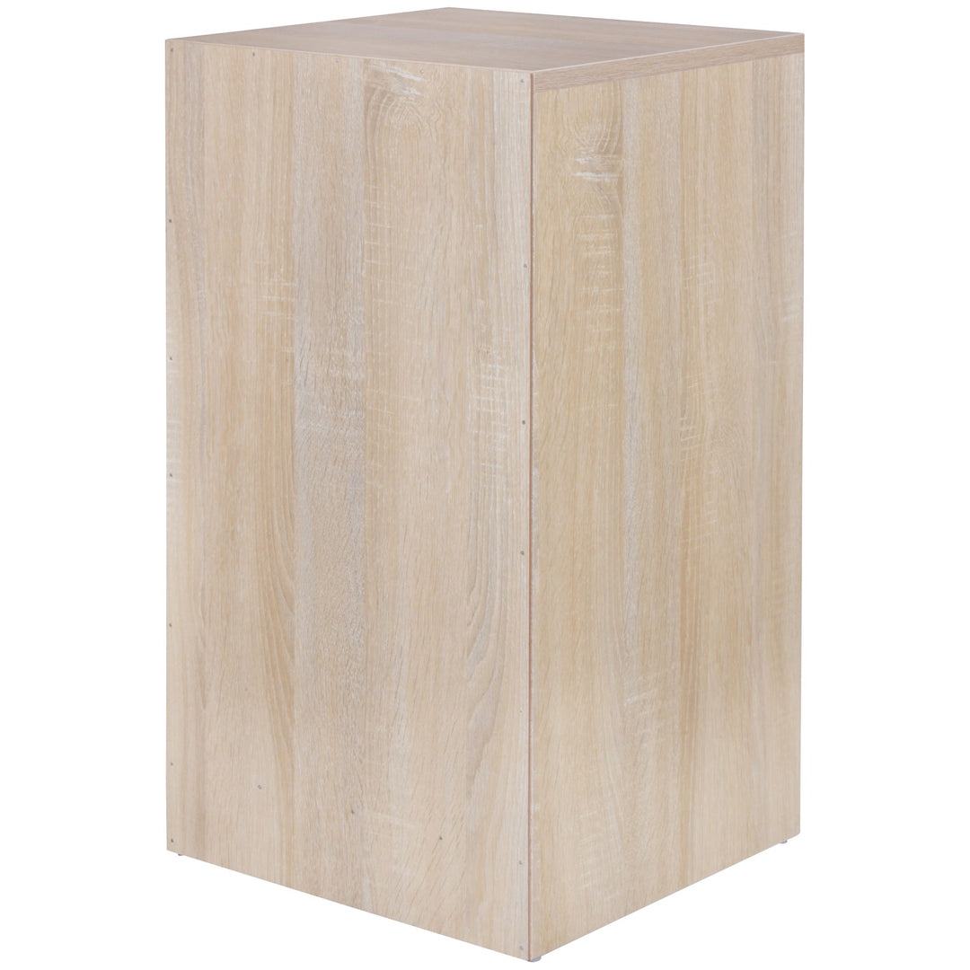 Moderner Nachtschrank_ Holz_ 3 Schubladen_ in Schwarz/Weiß/Sonoma_ melaminharzbeschichtet - KADIMA DESIGN_Farbe_ Beige_ Größe_ 38x35x68 cm_