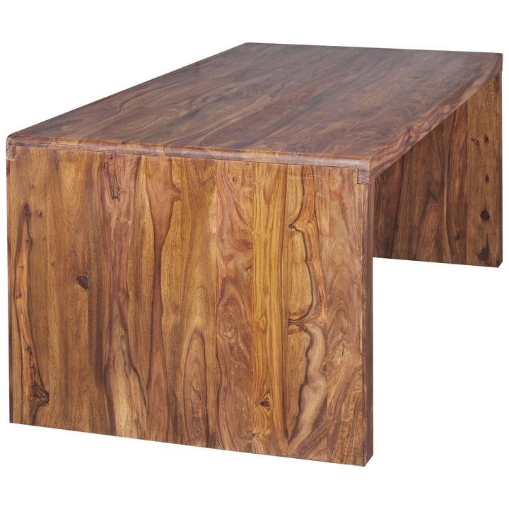 Schreibtisch TEKO_ Massivholz Sheesham_ 160x80 cm_ Stauraum_ abgerundete Ecken_ stabil - KADIMA DESIGN_Farbe_ Braun_ Größe_ 140x80x76 cm_