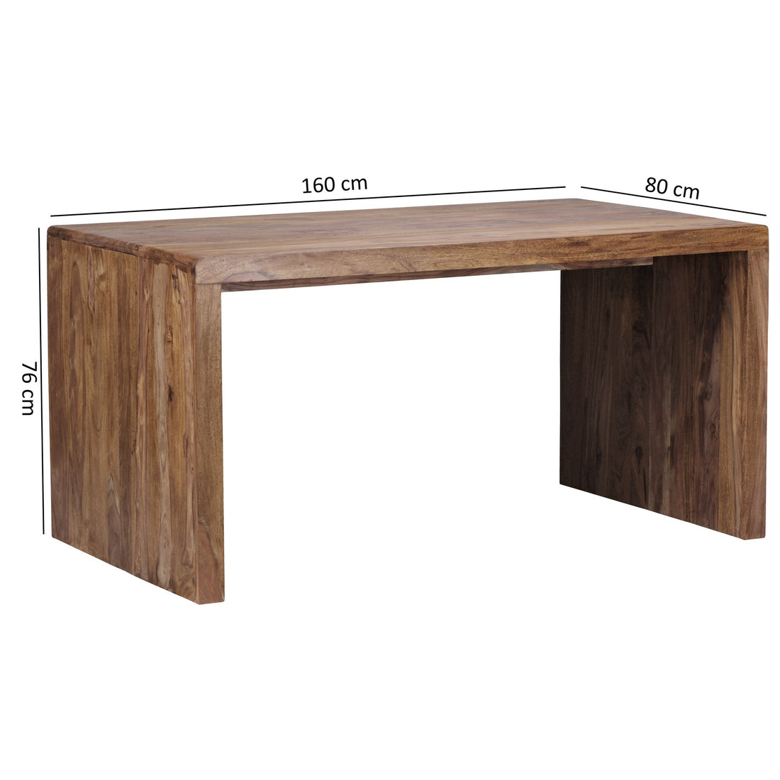 Maßzeichnung TEKO – Braun / 160x80x76