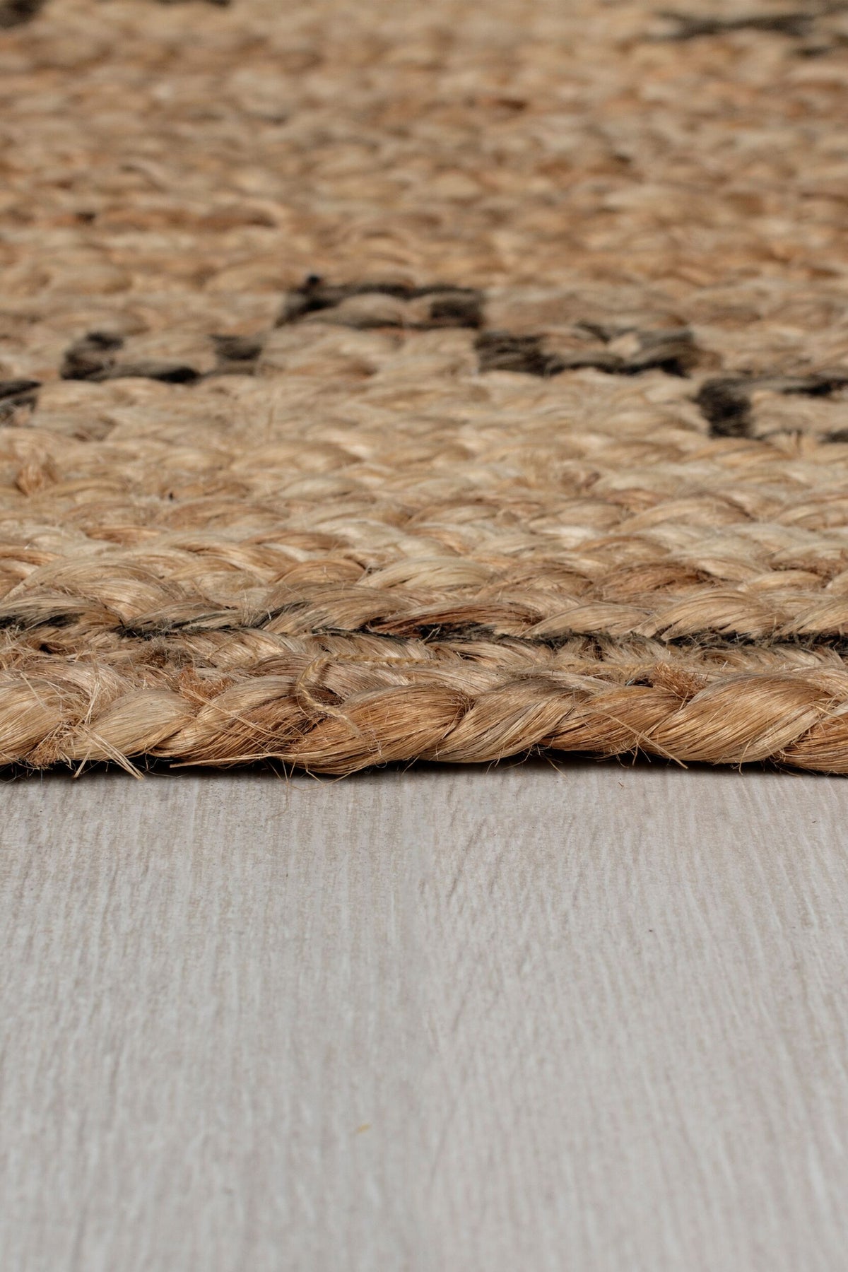 Teppich Jute Geometrisch-Design - NEATH PAUL - Braun-Schwarz 80x150 cm Rechteckig