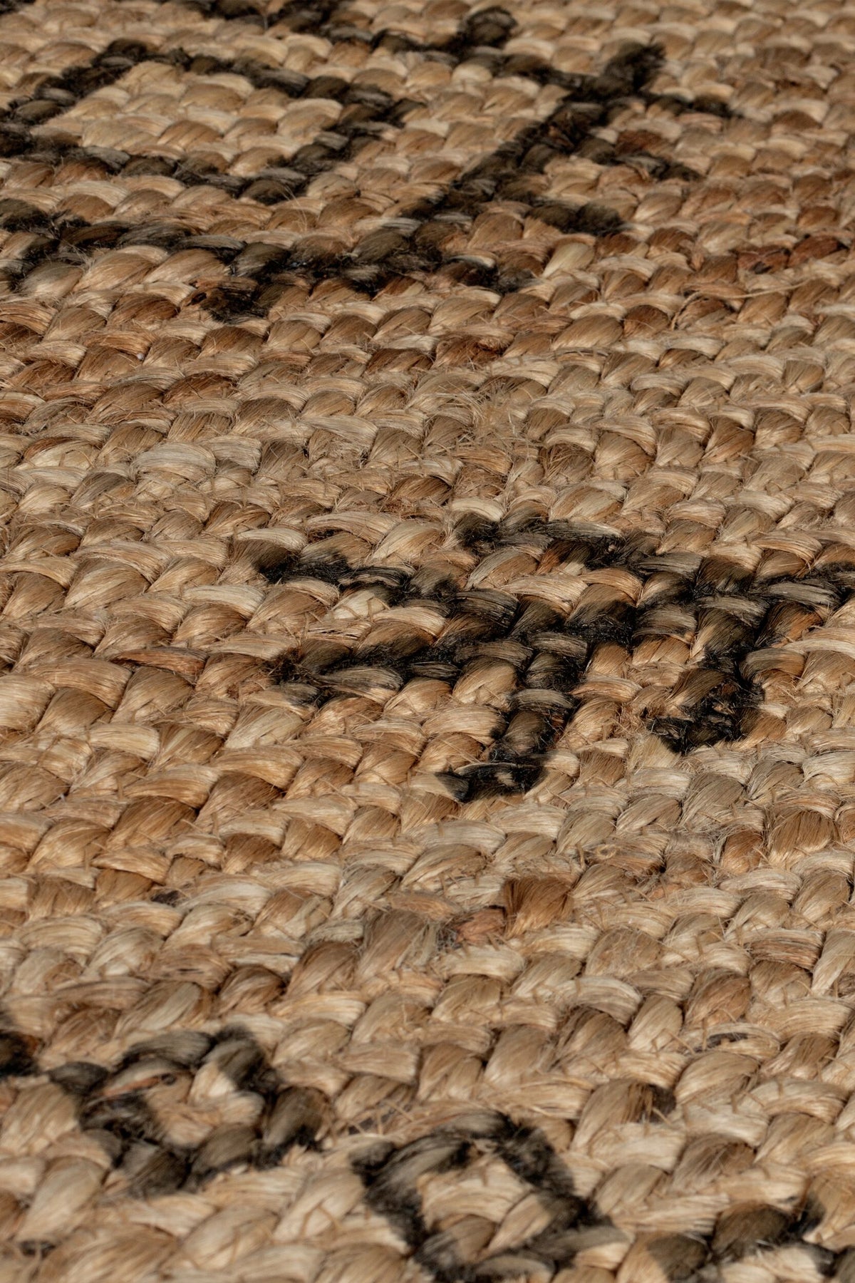 Jute-Teppich mit einzigartigem Design Braun-Schwarz Rechteckig