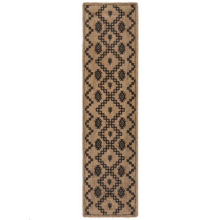 Ökologischer Jute-Teppich NEATH PAUL mit Unikat-Design von Kadima_Braun-Schwarz_#sku_BARK503119374297#