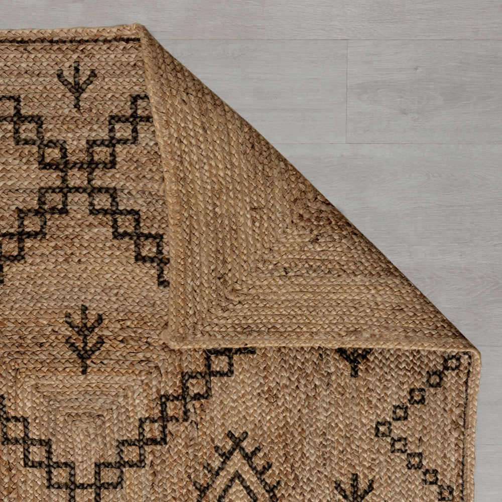 Teppich Jute Geometrisch-Design - öko NEATH PAUL - Braun-Schwarz 60x230 cm_Läufer_