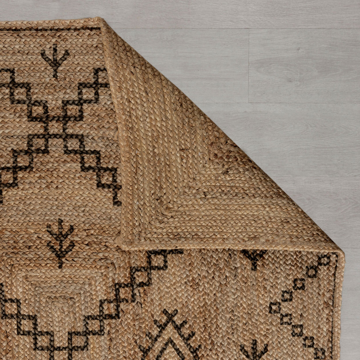 Teppich Jute Geometrisch-Design - NEATH PAUL - Braun-Schwarz 60x230 cm_Läufer_