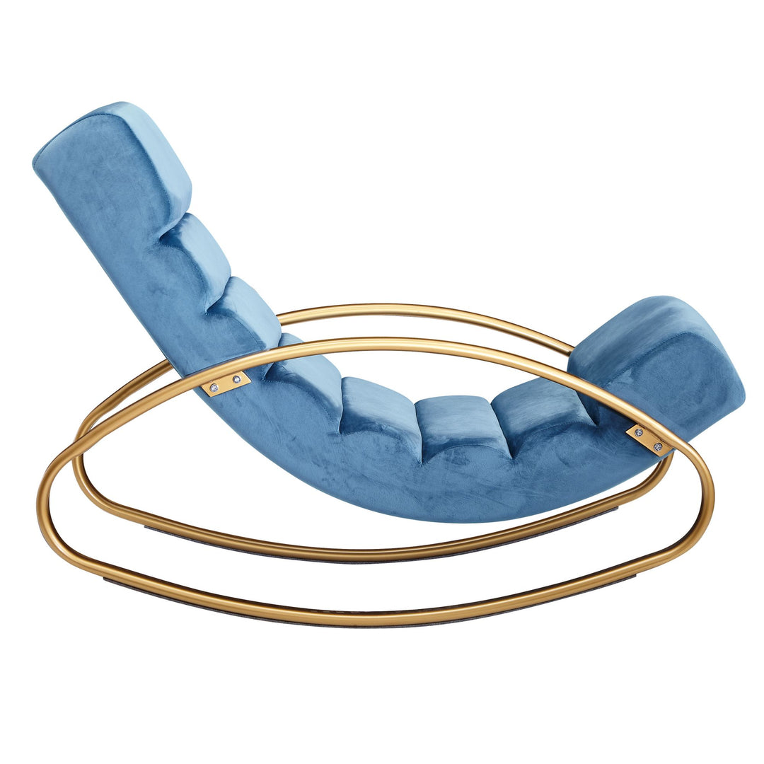 KADIMA DESIGN Schaukelstuhl MUR - Bequemer Relaxsessel mit stilvollem Design und Wippfunktion_Blau_Samt_#sku_BARWL6.224#