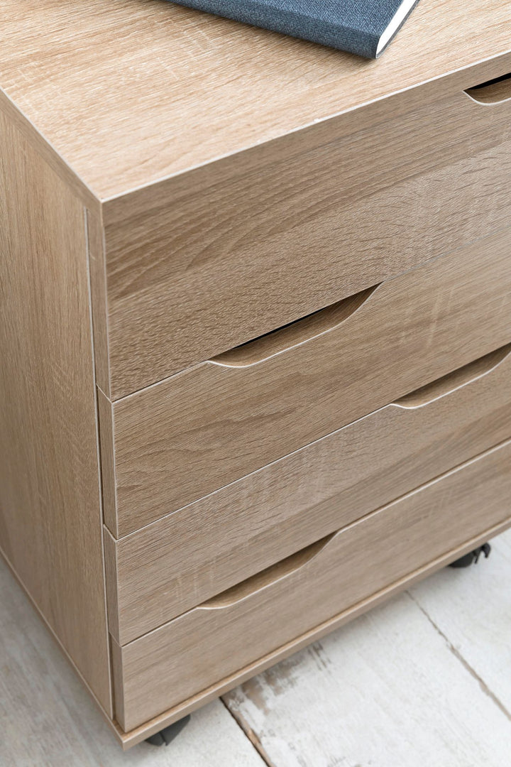Stylischer Rollcontainer mit 4 Schubladen und Rollen_ Modernes Design für Büroambiente - KADIMA DESIGN_Größe_ 40x40x60 cm_