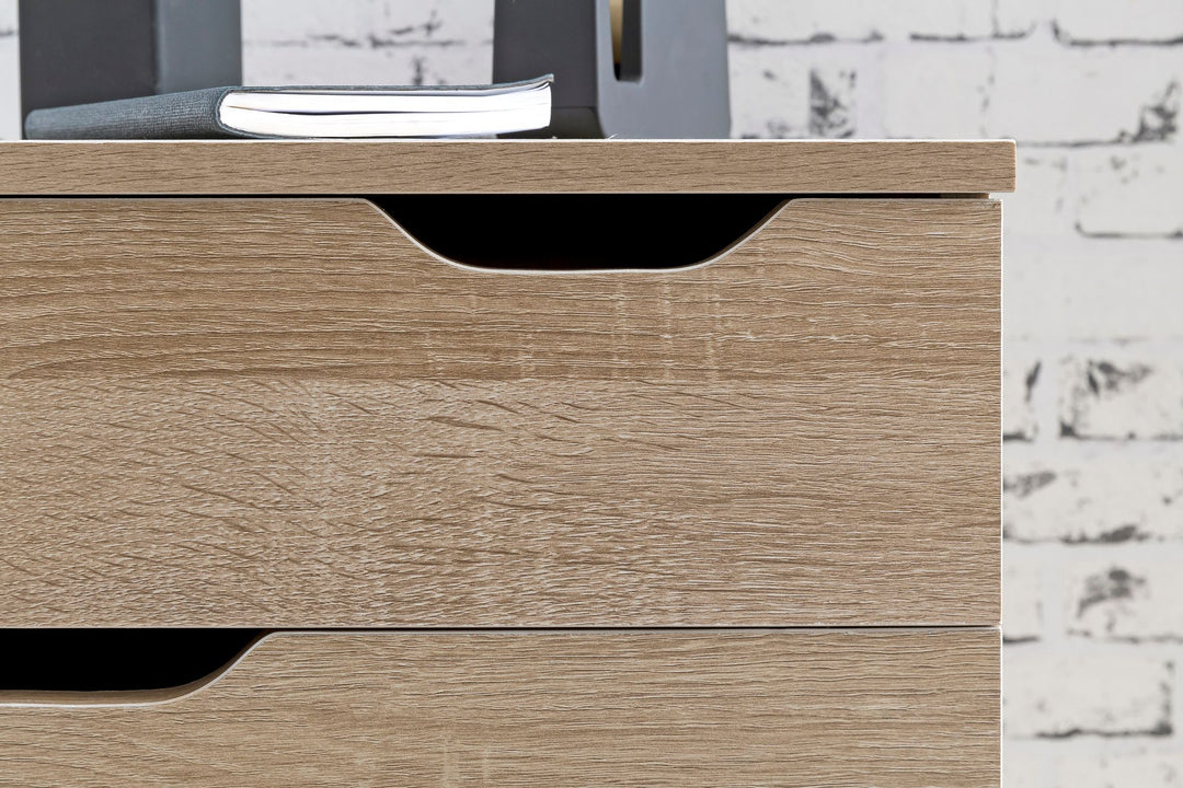 KADIMA DESIGN Stylischer Rollcontainer mit 4 Schubladen und Rollen - Modernes Design für Büroambiente_Beige_#sku_BARWL5.931#