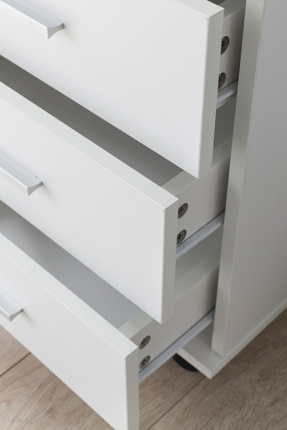 Rollcontainer ISONZO_ 4 Schubladen_ Ablagefläche_ Rollen_ Melaminharz-Beschichtung_ flexibel und mobil - KADIMA DESIGN_Farbe_ Weiß_ Größe_ 40x33x71 cm_