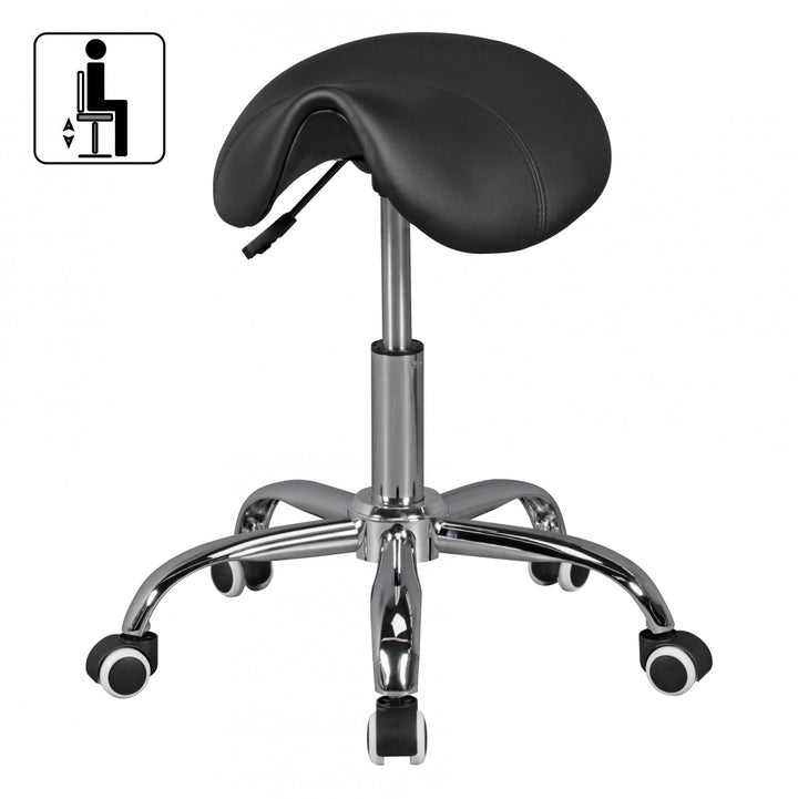 Sattelhocker BEVANO_ höhenverstellbar_ 100 kg Belastbarkeit_ in Schwarz oder Weiß - KADIMA DESIGN_Farbe_ Schwarz_ Größe_ 60x60x60 cm_