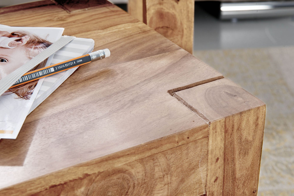Holz Satztisch Set "NAKO"_ 3-teilig_ Landhaus-Stil_ Massivholz_ platzsparend_ 45x50x36 cm_ 37x38x30 cm_ 30x25x25 cm - KADIMA DESIGN_Farbe_ Beige_ Größe_ 50x36x45 cm_