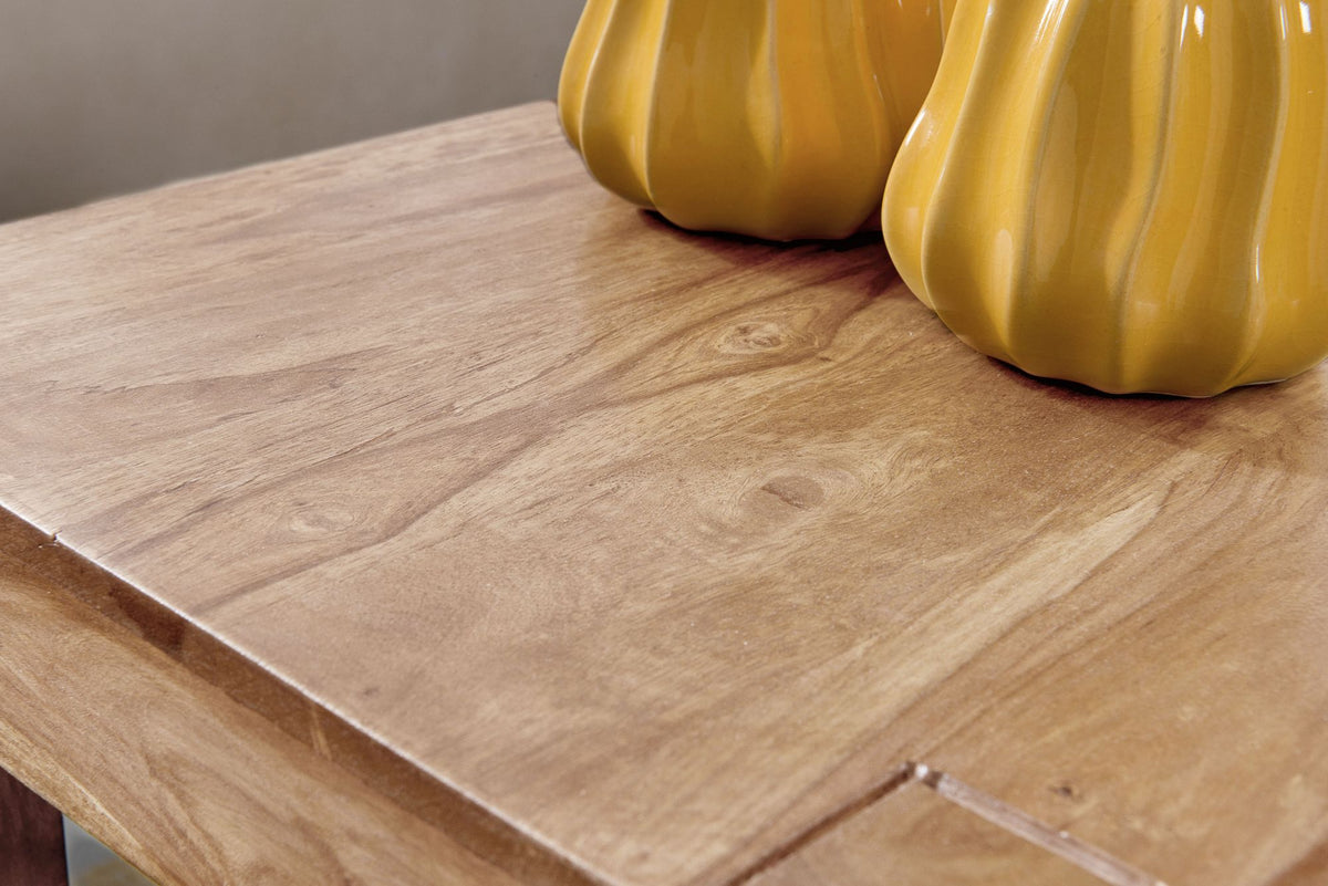 Holz Satztisch Set "NAKO"_ 3-teilig_ Landhaus-Stil_ Massivholz_ platzsparend_ 45x50x36 cm_ 37x38x30 cm_ 30x25x25 cm - KADIMA DESIGN_Farbe_ Beige_ Größe_ 50x36x45 cm_