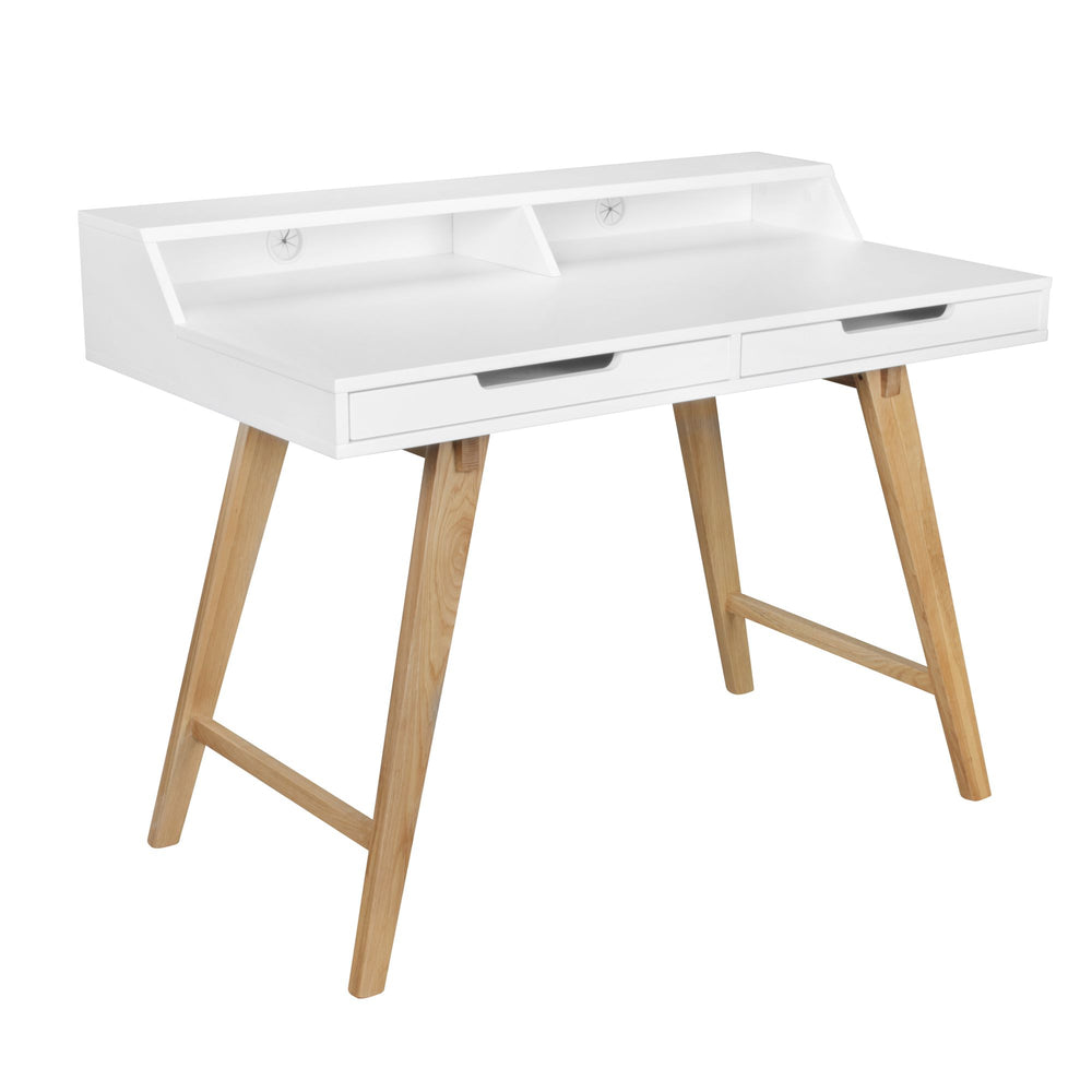 Moderner Schreibtisch_ Skandinavischer Retro Look_ Große Arbeitsfläche - Stilvoll &amp; Praktisch - KADIMA DESIGN_Größe_ 110x60x85 cm_
