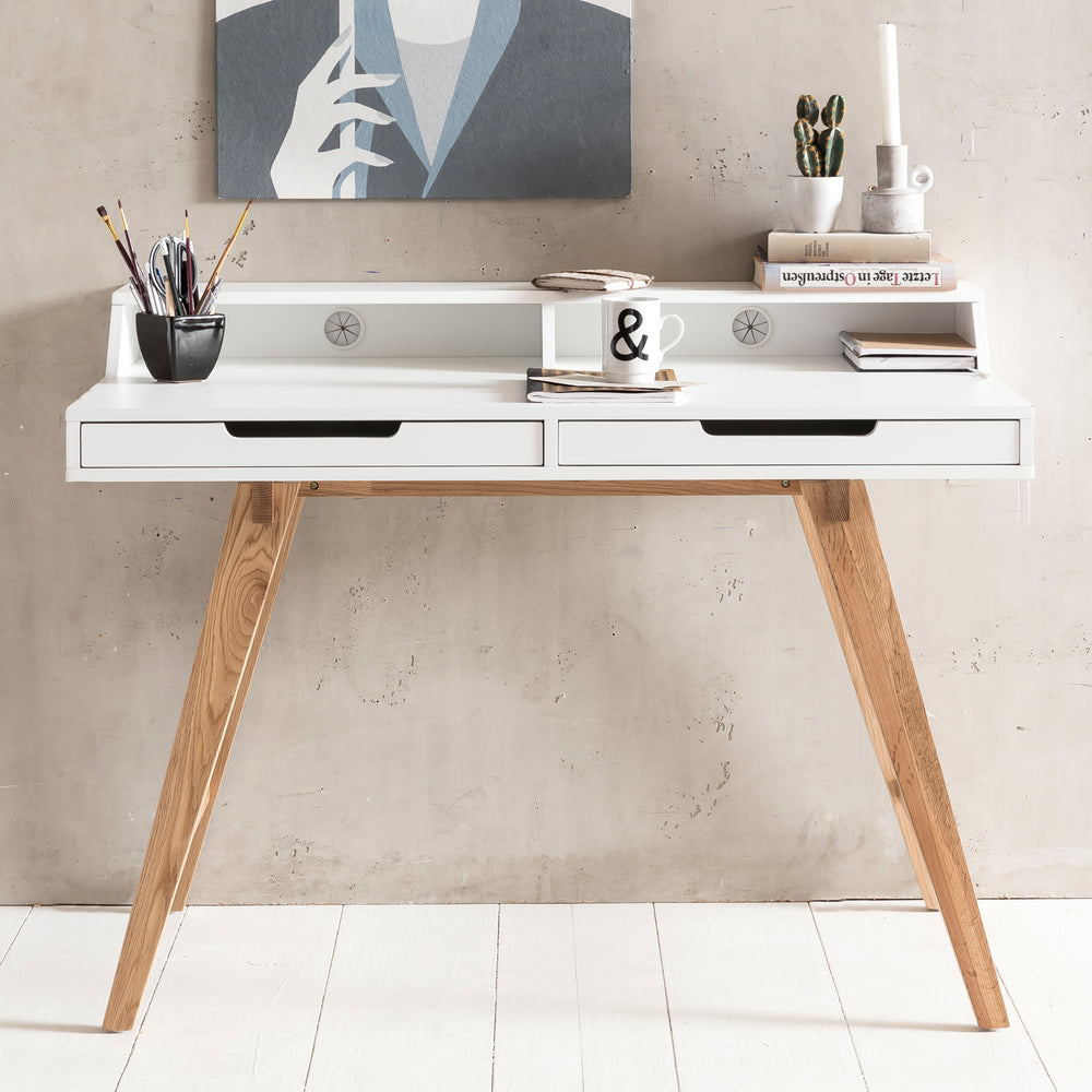 Moderner Schreibtisch_ Skandinavischer Retro Look_ Große Arbeitsfläche - Stilvoll &amp; Praktisch - KADIMA DESIGN_Größe_ 110x60x85 cm_
