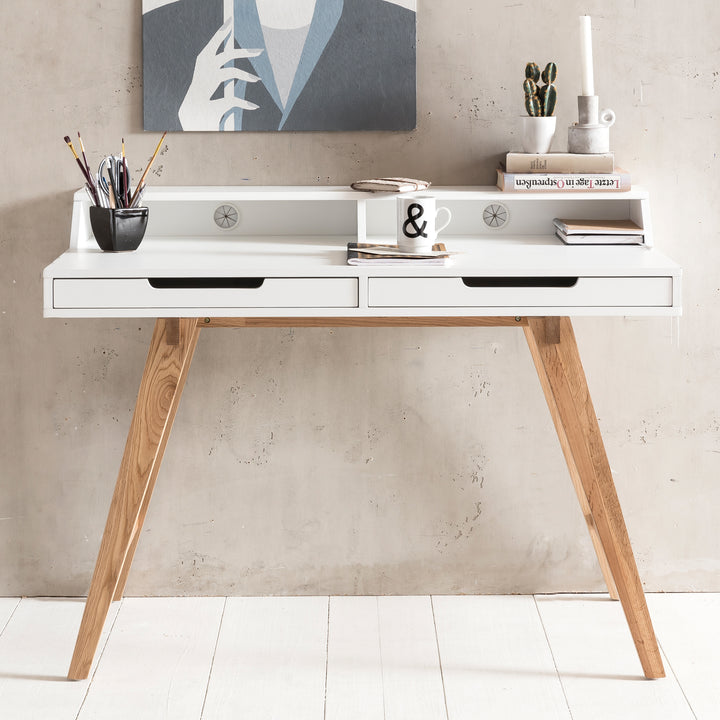 Moderner Schreibtisch_ Skandinavischer Retro Look_ Große Arbeitsfläche - Stilvoll &amp;amp; Praktisch - KADIMA DESIGN_Größe_ 110x60x85 cm_