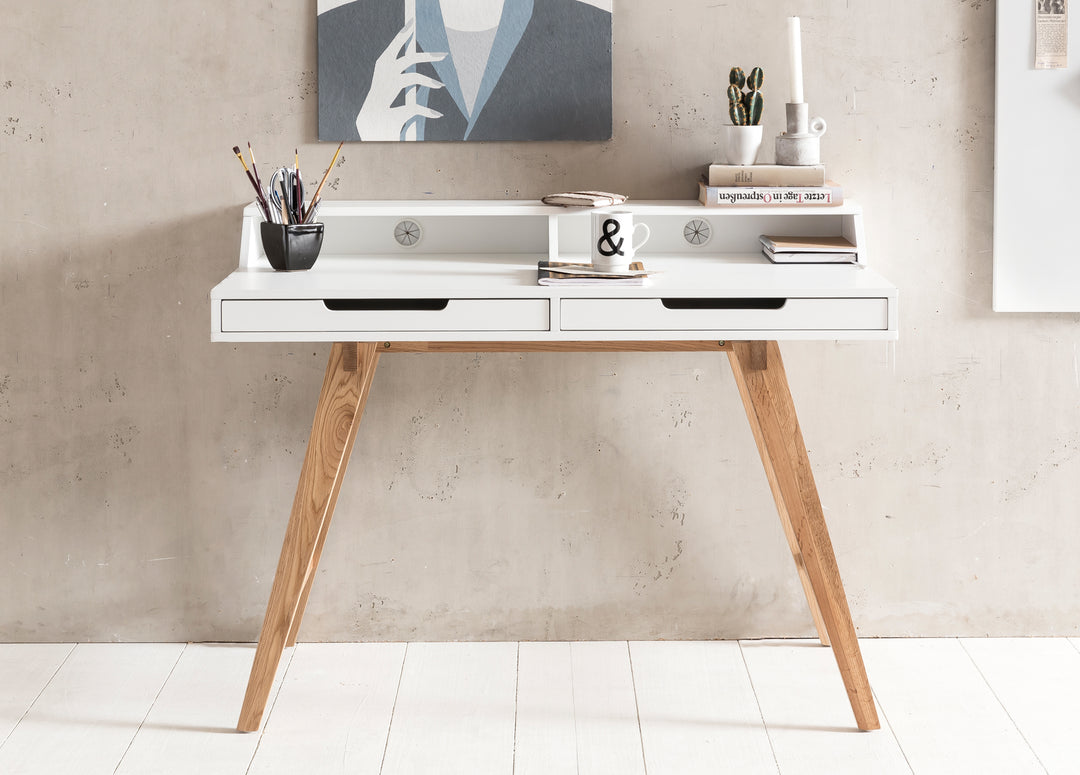 Moderner Schreibtisch_ Skandinavischer Retro Look_ Große Arbeitsfläche - Stilvoll &amp; Praktisch - KADIMA DESIGN_Größe_ 110x60x85 cm_