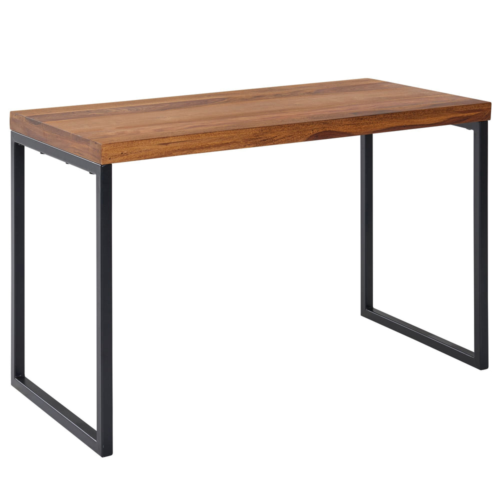 Industrie Schreibtisch_ Sheesham-Massivholz/Metall_ Handgefertigt_ Materialmix - KADIMA DESIGN_Größe_ 117x59x77 cm_