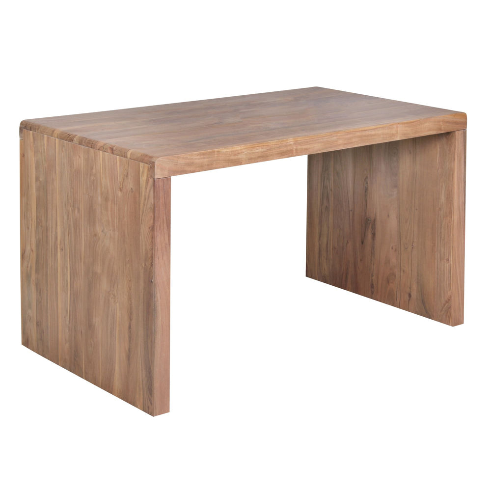 Schreibtisch TEKO_ Massivholz Sheesham_ 160x80 cm_ Stauraum_ abgerundete Ecken_ stabil - KADIMA DESIGN_Farbe_ Beige_ Größe_ 160x80x76 cm_