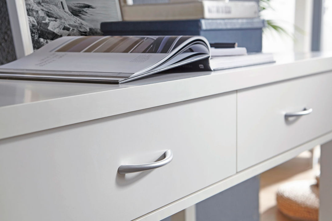 Moderner Schreibtisch mit 2 Schubladen_ 120 cm_ Stauraum_ einfacher Aufbau_ elegantes Design für Büro und Heimarbeit - KADIMA DESIGN_Größe_ 120x50x77 cm_#sku_BARWL1.158#