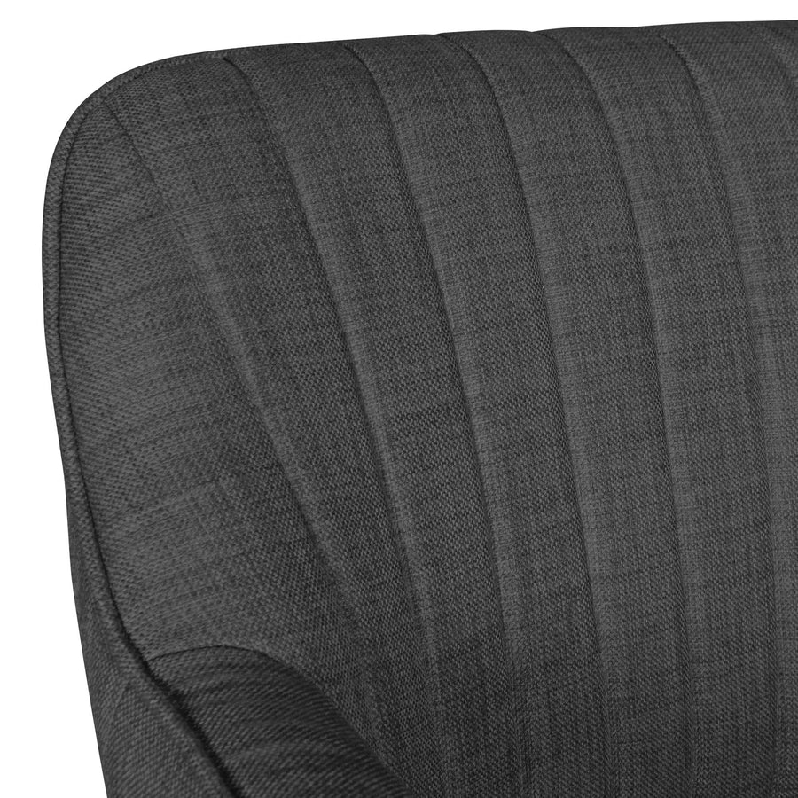 Retro Drehstuhl MARIA_ Schalenform_ Armlehnen_ anthrazitfarbener Stoff - KADIMA DESIGN_Größe_ 65x65x90 cm_